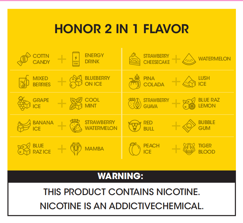 Vcan Honor 2 in 1 Dual Disposable Vape 4400 Puffs